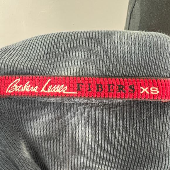 Barbara Lesser Fibers Gray White Sweatshirt Cotton Tie-Dye Snap Button Front XS - Picture 6 of 7